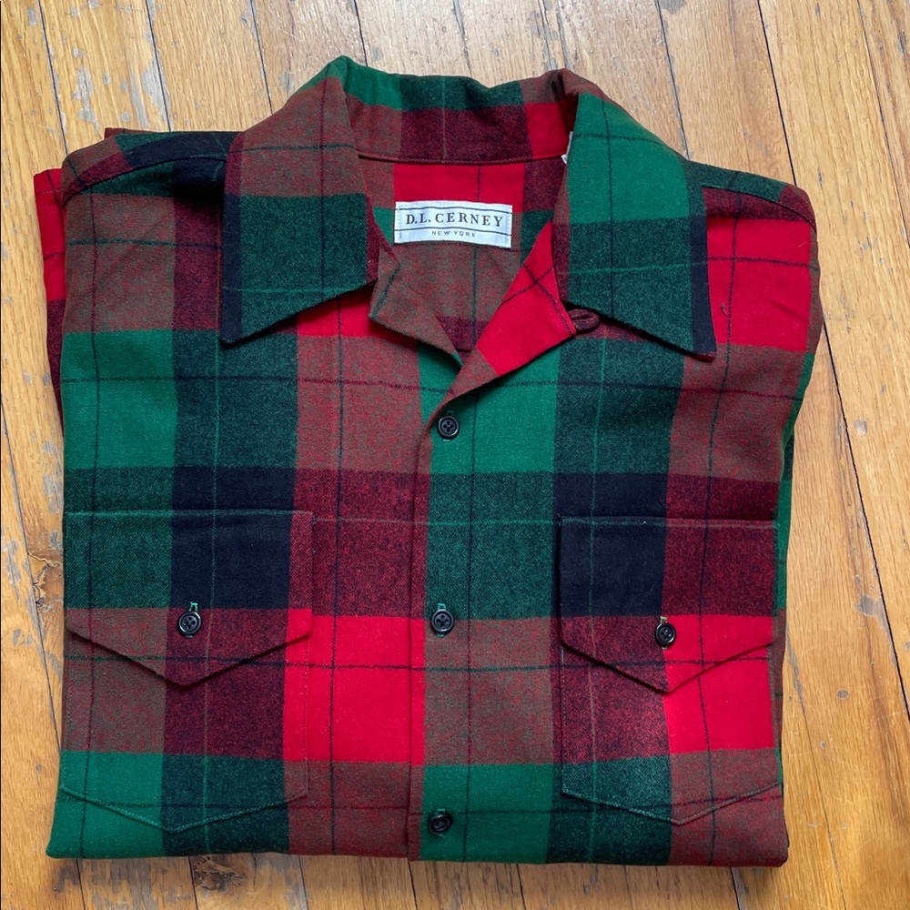 Custom D.L. Cerney New York Plaid Wool Mens Shirt